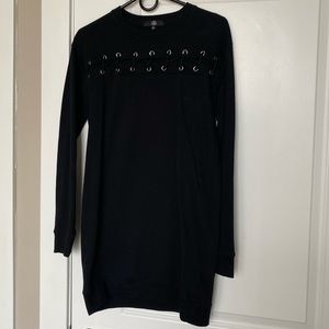 Missguided Sweatshirt Dress Black